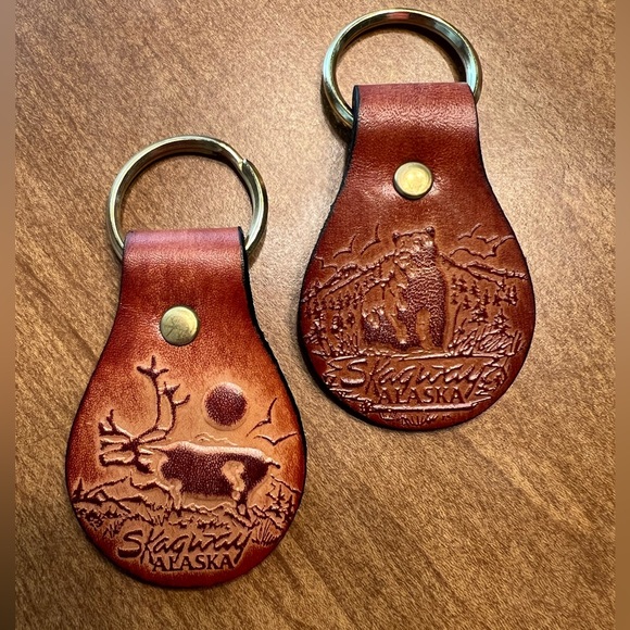 Accessories - Brown Leather Keychain Skagway Alaska